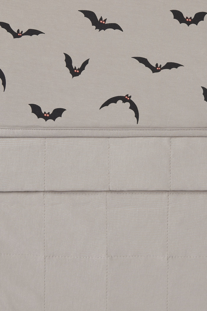 Front and back of Toddler Blanket in Bats 1.0 print