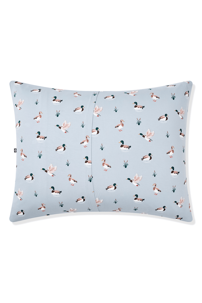 The back of the Toddler Pillowcase in Mallard Duck showing the envelope closure