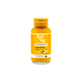 Sol-ti TURMERIC SuperShot Glass Bottle  with a bright yellow front label, in light background