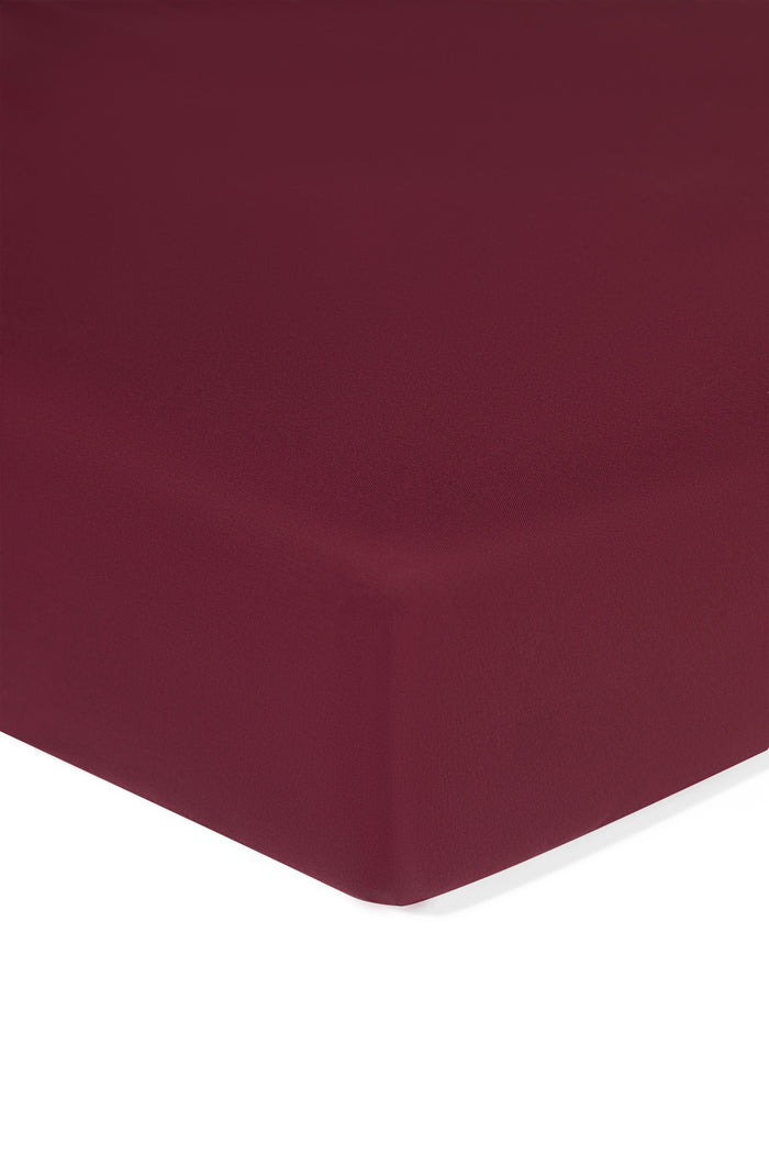 Twin Sheet in Burgundy on a white background