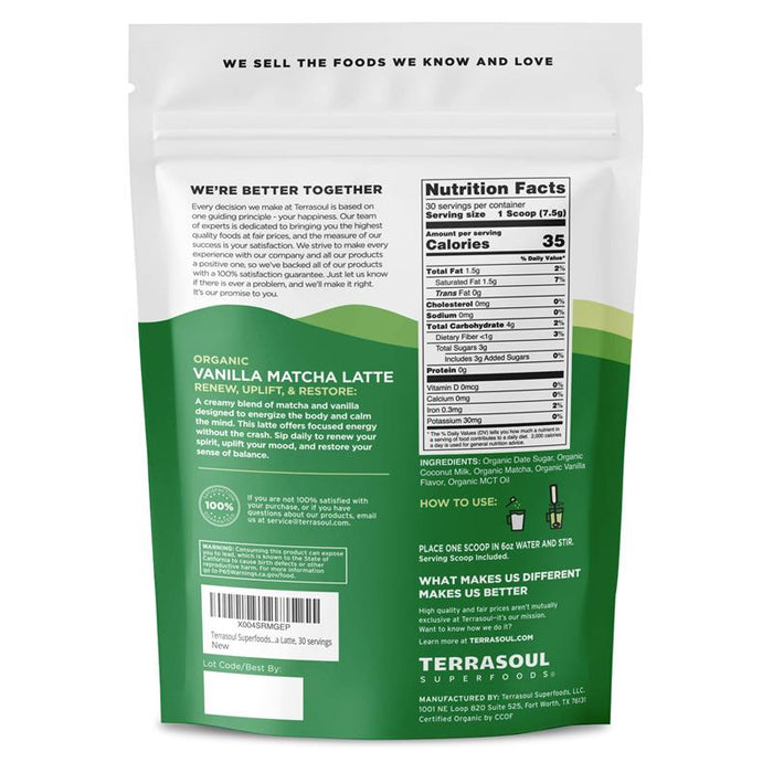 Vanilla Matcha Latte – 30 Servings