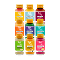 Sol-ti Variety Pack SuperShot drink bottles, including Ginger, Turmeric, Ginger Beet, Immuni-ti, Tropical Ginger, Aloe Beet, SuperBoost, Mindboost, ElectroBoost