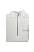 White 1/4 Zip Optic Pullover
