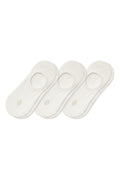 Women's No Show Socks 3-Pack in Cloud laying flat on a white surface.