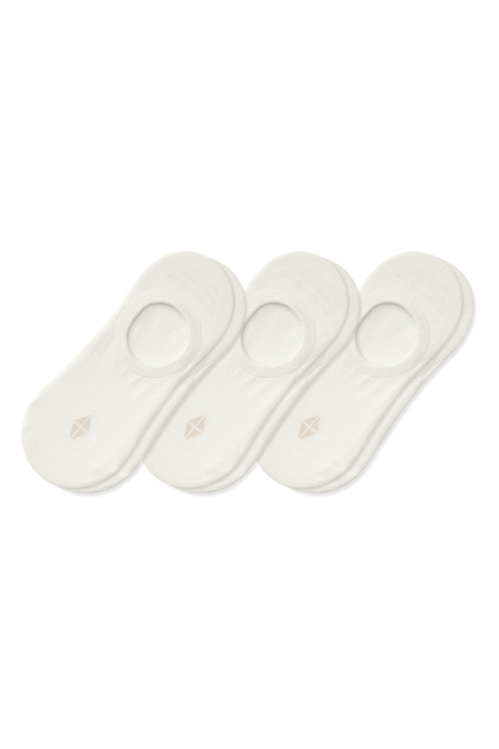 Women's No Show Socks 3-Pack in Cloud laying flat on a white surface.