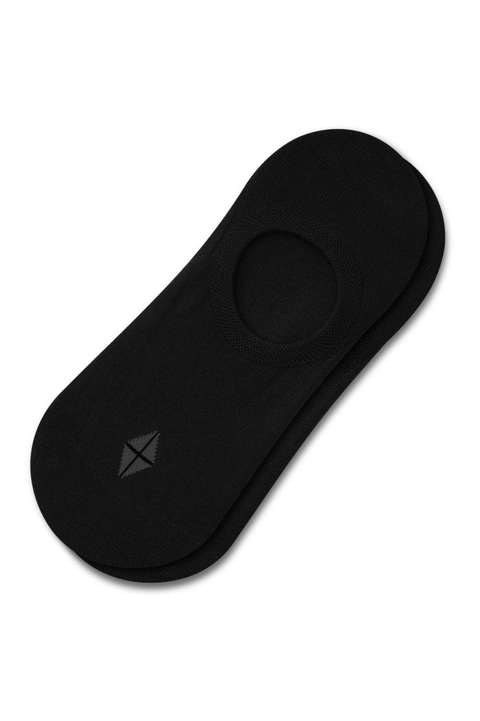 Women's No Show Socks  in Midnight laying flat on a white background.