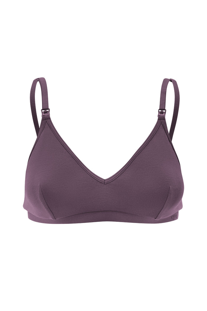 The front of the Women's Nursing Bra in Currant on a white background