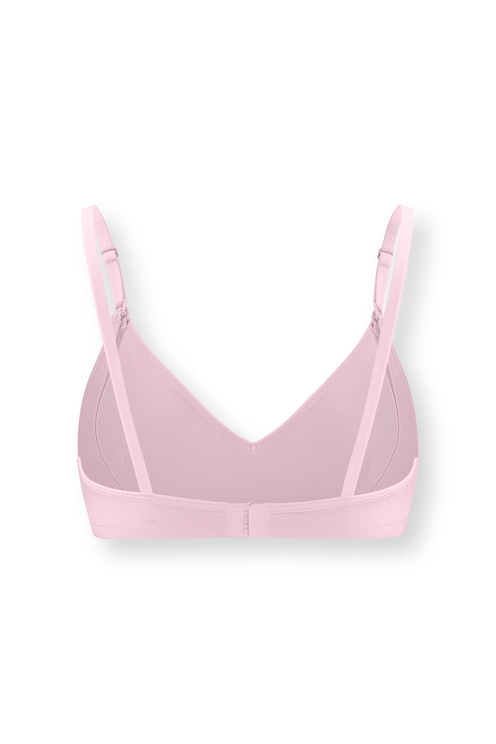 Back side of Women's Nursing Bra in Peony on white background