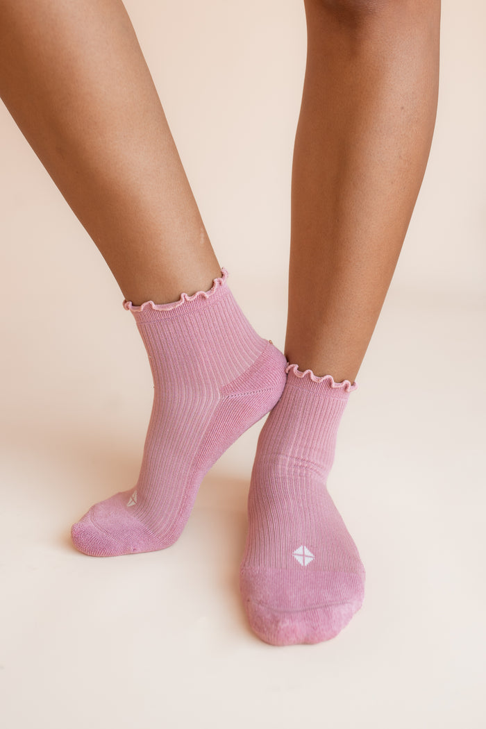 Women's Ruffle Socks in Apple Blossom