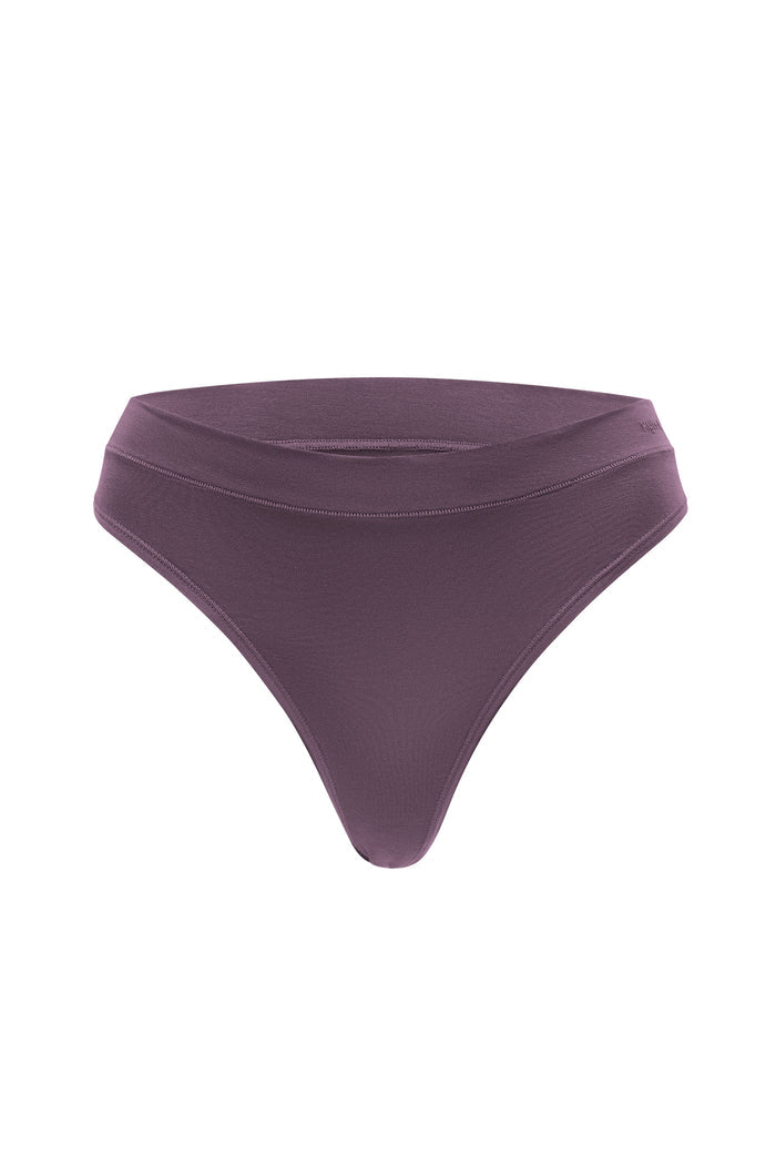 Front of the Women's Thong in Currant on a white background