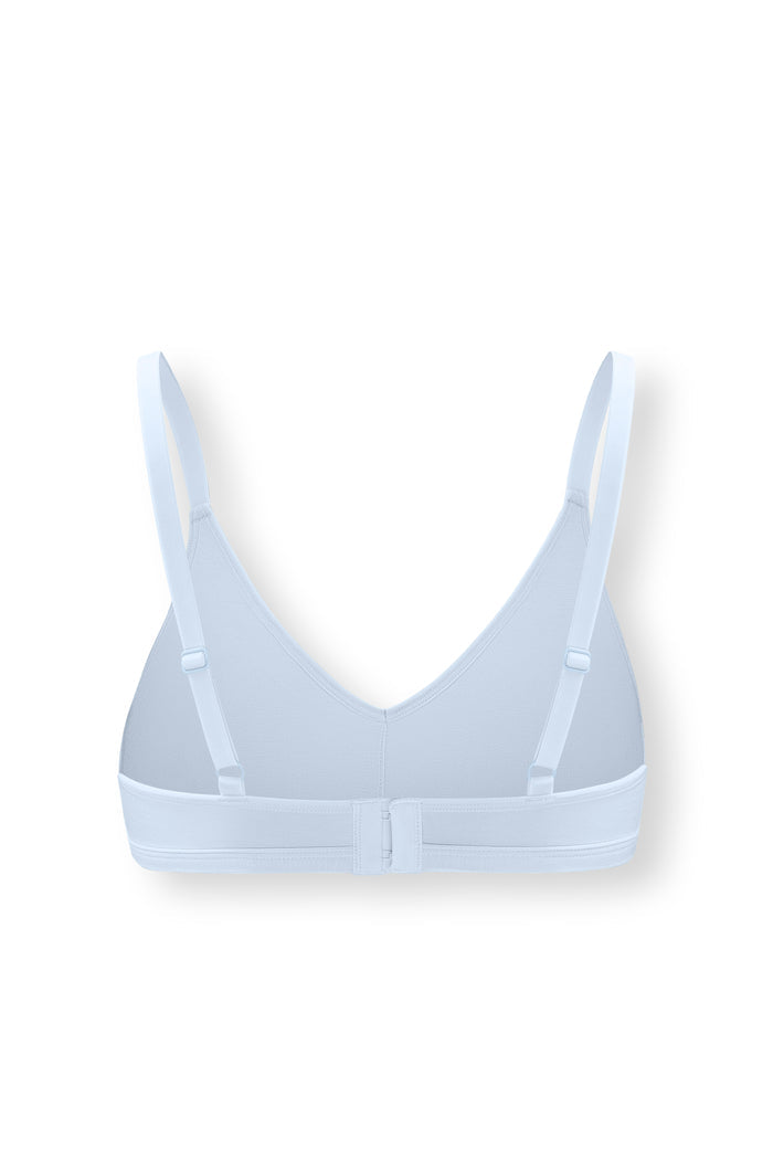 Back side of Women's V-Neck Bra in Breeze on white background