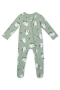 Product photo of the Zippered Footie in Koala shown on a white background